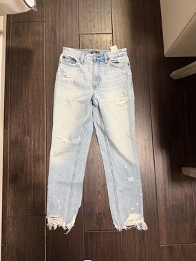 Abercrombie & Fitch Light Blue Distressed Boyfriend Jeans